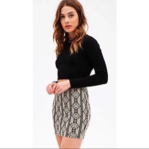 F21 Geo Striped Mini Skirt